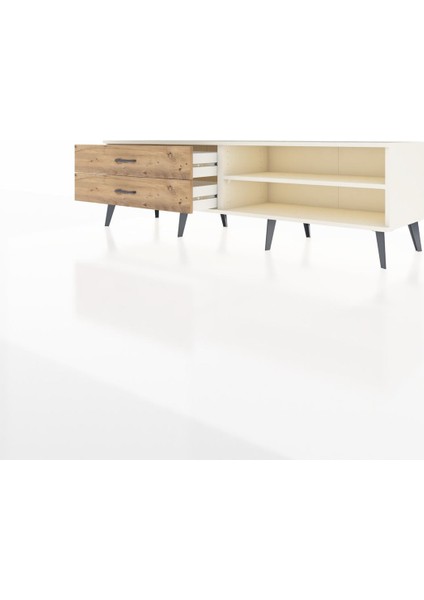 Hyperion Tv Ünitesi Tek Raflı 2 Çekmeceli 176X44X51 Aytaşı-Aytaşı/çam modelleri