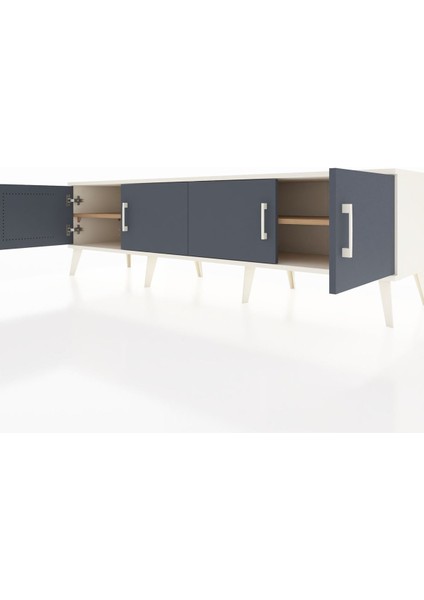 Hyperion Tv Ünitesi 2 Raflı 4 Kapaklı 176X44X51 Aytaşı-Antrasit/çam fırsatları