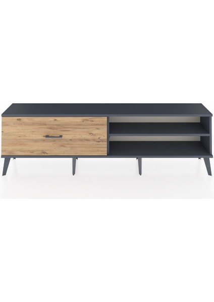 Arges Tv Ünitesi Tek Raflı Tek Çekmeceli 176X30X51 Antrasit-Antrasit/çam