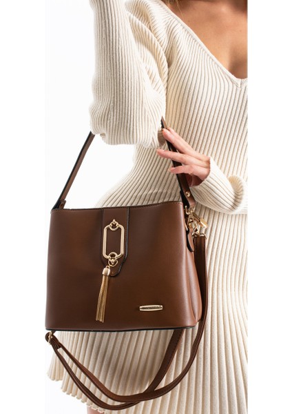 Gold Detaylı 3 Bölmeli Omuz & Çapraz Çanta 1438