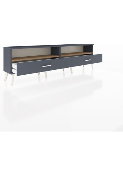 Arges Tv Ünitesi 2 Raflı 2 Çekmeceli 176X30X51 Antrasit-Çam/antrasit indirimleri