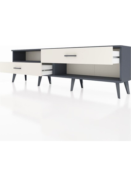 Arges Tv Ünitesi Tek Raflı 2 Çekmeceli 176X30X51 Antrasit-Antrasit/aytaşı fırsatları