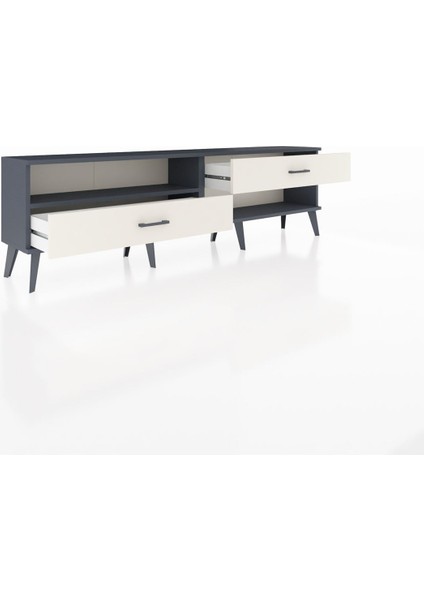 Arges Tv Ünitesi Tek Raflı 2 Çekmeceli 176X30X51 Antrasit-Antrasit/aytaşı indirimleri