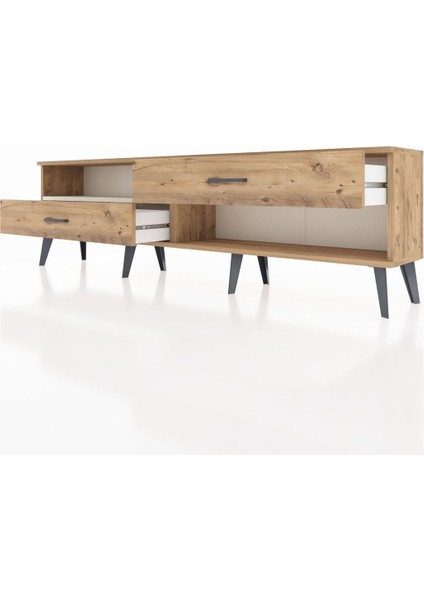 Arges Tv Ünitesi Tek Raflı 2 Çekmeceli 176X30X51 Çam-Aytaşı/çam fırsatları