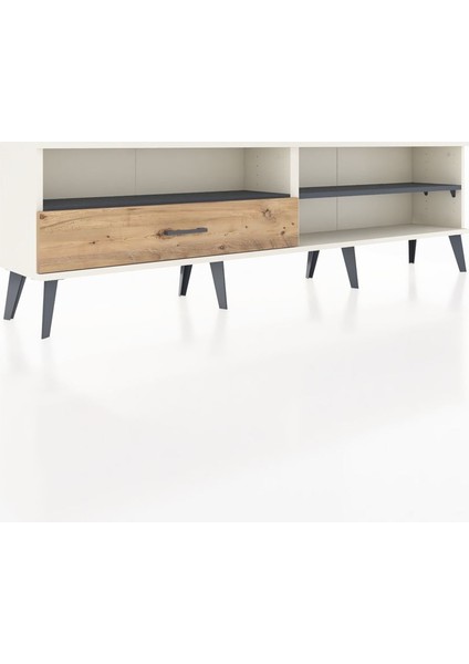 Arges Tv Ünitesi 2 Raflı Tek Çekmeceli 176X30X51 Aytaşı-Antrasit/çam fiyatları