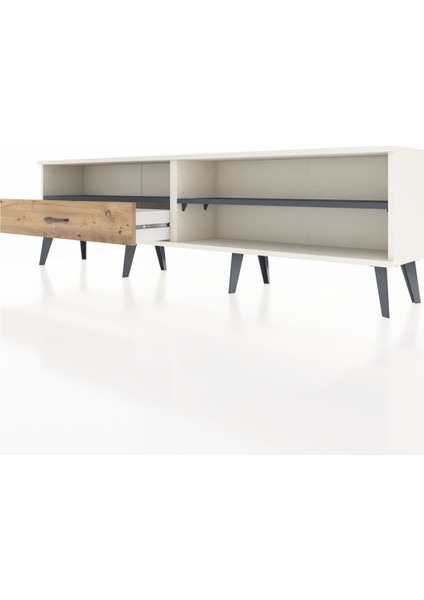 Arges Tv Ünitesi 2 Raflı Tek Çekmeceli 176X30X51 Aytaşı-Antrasit/çam fırsatları
