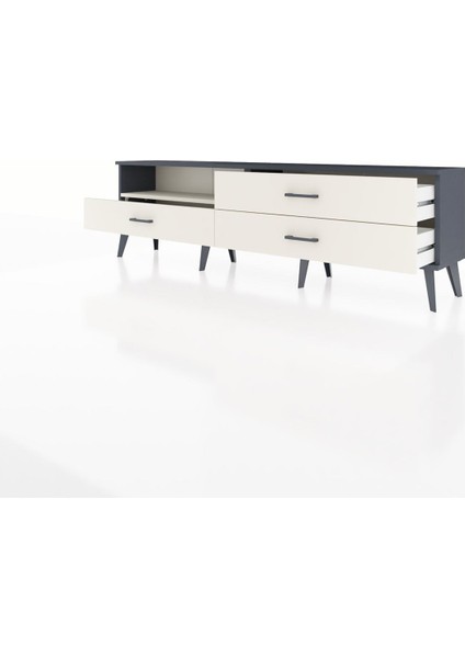 Arges Tv Ünitesi Tek Raflı 3 Çekmeceli 176X30X51 Antrasit-Aytaşı/aytaşı modelleri