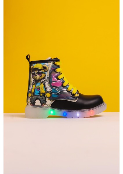 Denis Siyah Çizgi Karakter Baskılı Bağcıklı Çocuk Bot fiyatları