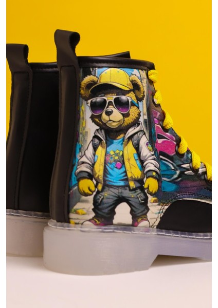 Denis Siyah Çizgi Karakter Baskılı Bağcıklı Çocuk Bot fırsatları