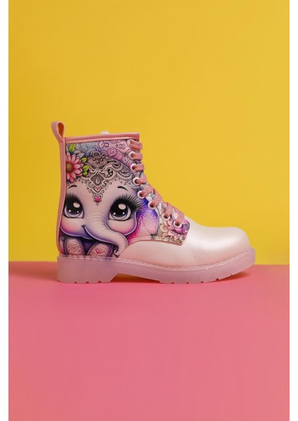 Elodie Sedef Çizgi Karakter Baskılı Bağcıklı Çocuk Bot