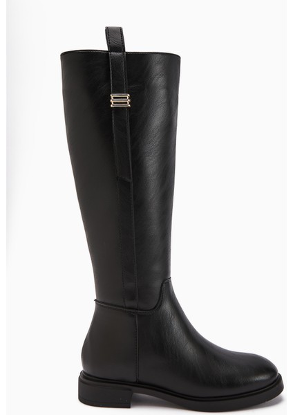 Kaisa Siyah Tokalı Kadın Çizme