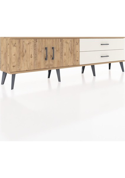 Arges Tv Ünitesi Tek Raflı 2 Çekmeceli 2 Kapaklı 176X30X51 Çam-Çam/aytaşı fiyatları