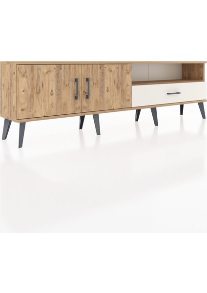 Arges Tv Ünitesi 2 Raflı Tek Çekmeceli 2 Kapaklı 176X30X51 Çam-Çam/aytaşı fiyatları