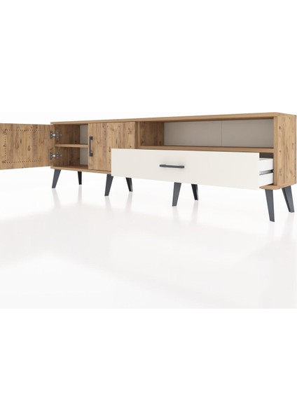 Arges Tv Ünitesi 2 Raflı Tek Çekmeceli 2 Kapaklı 176X30X51 Çam-Çam/aytaşı fırsatları