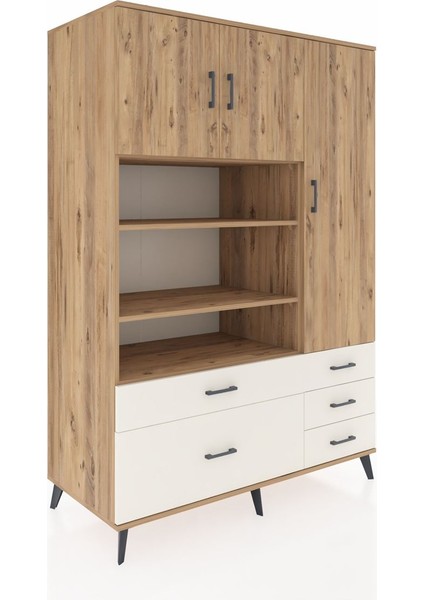 Kronos Dolap 9 Raflı 5 Çekmeceli 3 Kapaklı 132X59X195 Çam-Çam/aytaşı fiyatları