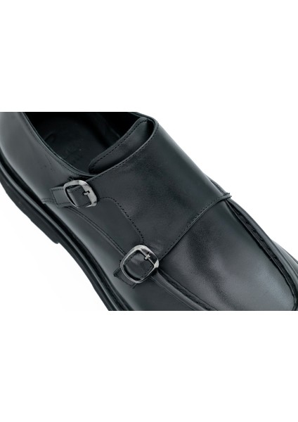 Hakiki Deri Erkek Loafer Ayakkabı Eva Taban Çift Tokalı - E4464 indirimleri