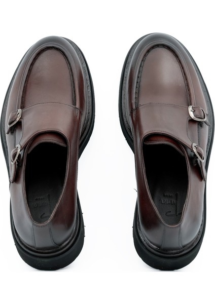 Hakiki Deri Erkek Loafer Ayakkabı Eva Taban Çift Tokalı - E4464 fırsatları