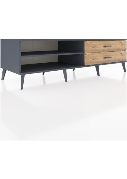 Kronos Tv Ünitesi Tek Raflı 2 Çekmeceli 176X59X51 Antrasit-Antrasit/çam fiyatları