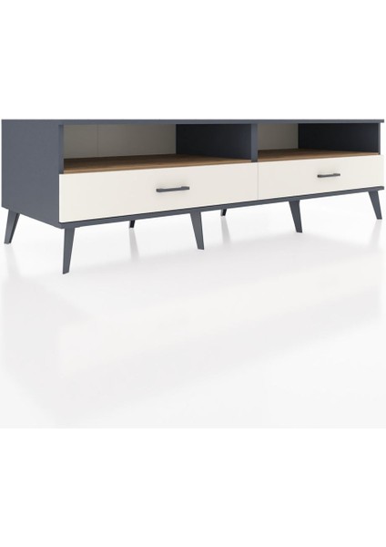 Kronos Tv Ünitesi 2 Raflı 2 Çekmeceli 176X59X51 Antrasit-Çam/aytaşı fiyatları