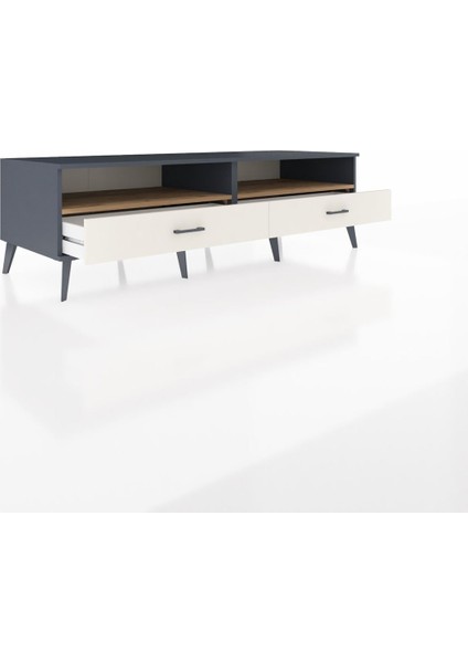 Kronos Tv Ünitesi 2 Raflı 2 Çekmeceli 176X59X51 Antrasit-Çam/aytaşı indirimleri