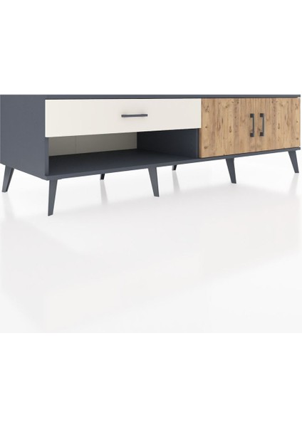 Kronos Tv Ünitesi Tek Raflı Tek Çekmeceli 2 Kapaklı 176X59X51 Antrasit-Çam/aytaşı fiyatları