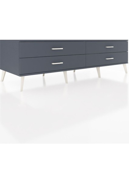 Kronos Tv Ünitesi 4 Çekmeceli 176X59X51 Antrasit-Antrasit/antrasit fiyatları