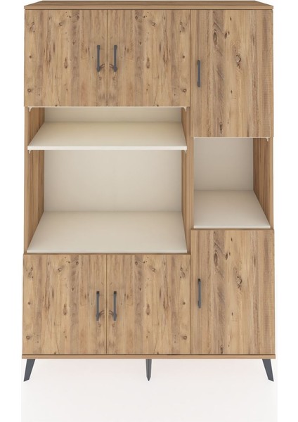 Hyperion Dolap 9 Raflı 6 Kapaklı 132X44X195 Çam-Çam/aytaşı