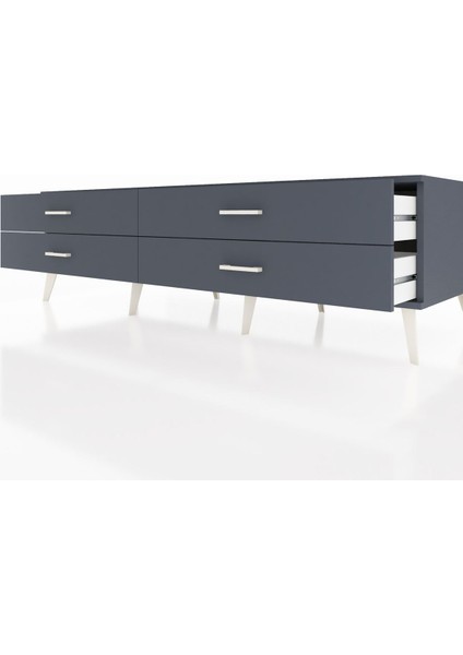 Kronos Tv Ünitesi 4 Çekmeceli 176X59X51 Antrasit-Antrasit/antrasit fırsatları