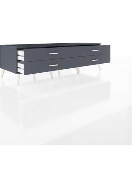 Kronos Tv Ünitesi 4 Çekmeceli 176X59X51 Antrasit-Antrasit/antrasit indirimleri