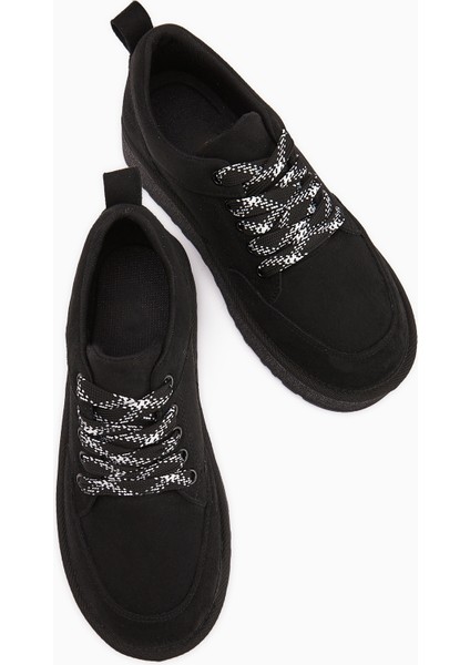 Edle Siyah Süet Bağcıklı Kadın Bot modelleri