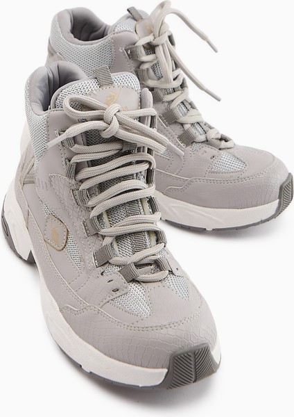 Nency Gri Bağcıklı Kadın Spor Bot modelleri