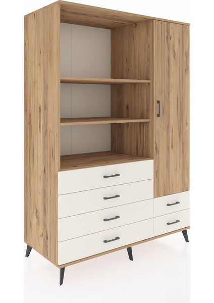 Kronos Dolap 7 Raflı 6 Çekmeceli Tek Kapaklı 132X59X195 Çam-Çam/aytaşı fiyatları