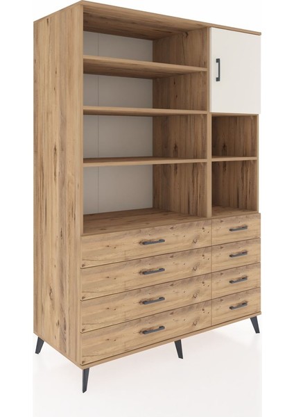 Kronos Dolap 8 Raflı 8 Çekmeceli Tek Kapaklı 132X59X195 Çam-Aytaşı/çam fiyatları