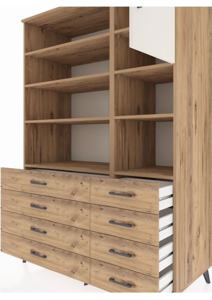 Kronos Dolap 8 Raflı 8 Çekmeceli Tek Kapaklı 132X59X195 Çam-Aytaşı/çam fırsatları