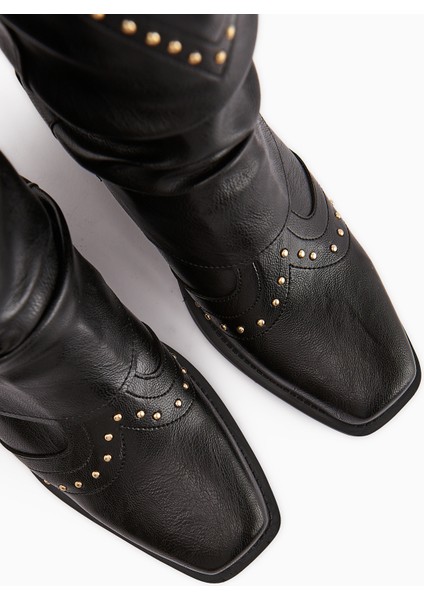 Joli Siyah Western Kovboy Kadın Bot fırsatları