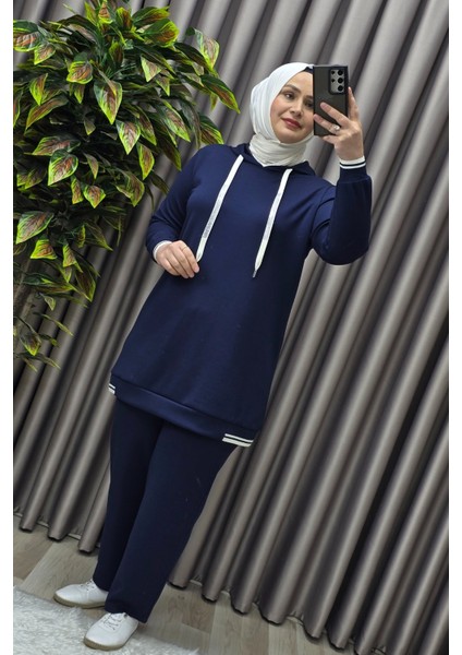 Kadın Tesettür Giyim Büyük Beden Kapşonlu Spor Ikili Takım fiyatları