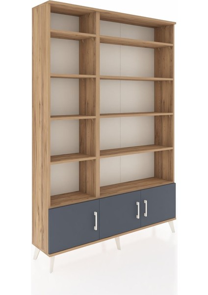 Arges Dolap 10 Raflı 3 Kapaklı 132X30X195 Çam-Antrasit/çam fiyatları