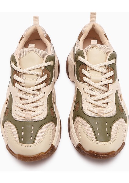 Daysi Haki Bej Kalın Tabanlı Spor Ayakkabı Kadın Sneakers modelleri