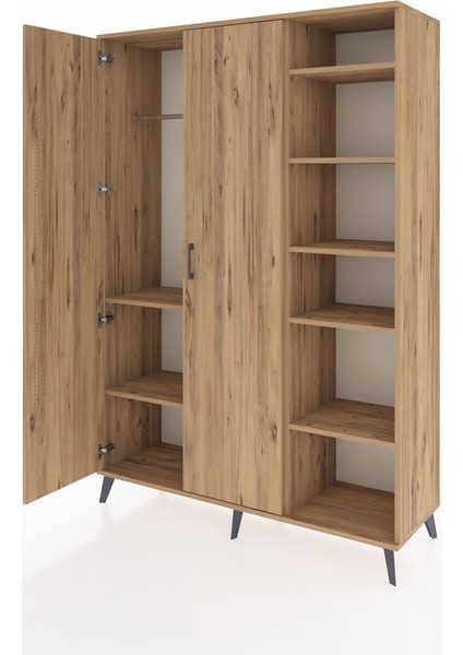 Hyperion Dolap 7 Raflı 2 Kapaklı Tek Askılı 132X44X195 Çam-Çam/aytaşı modelleri