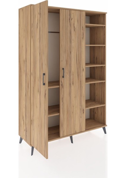 Hyperion Dolap 7 Raflı 2 Kapaklı Tek Askılı 132X44X195 Çam-Çam/aytaşı indirimleri