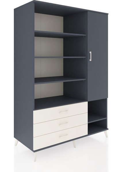 Kronos Dolap 9 Raflı 3 Çekmeceli Tek Kapaklı 132X59X195 Antrasit-Antrasit/aytaşı fiyatları