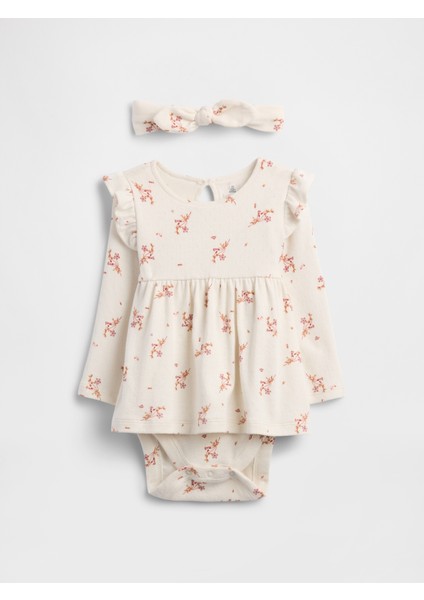 Bebek Krem Pointelle Two-Piece Outfit Set