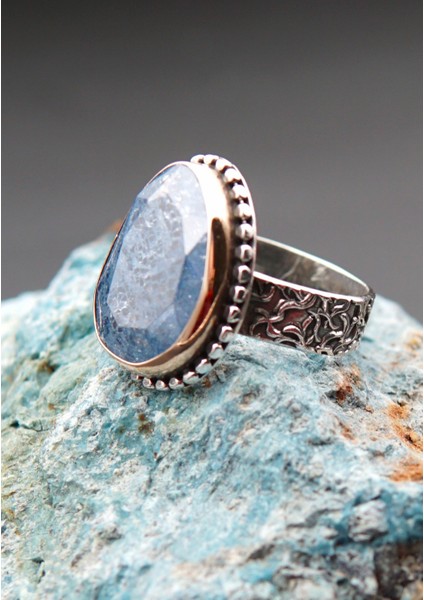 925 Ayar Kadın Gümüş Ceyt Taşı Yüzük SY00077 fırsatları