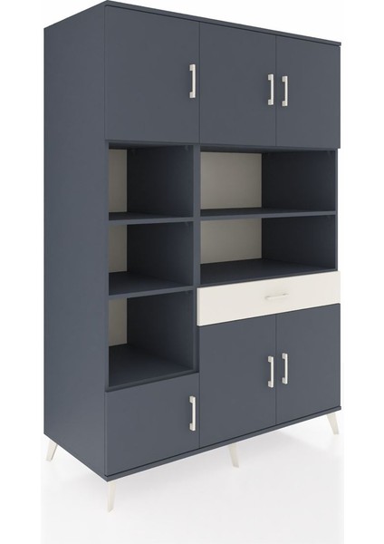 Kronos Dolap 10 Raflı Tek Çekmeceli 6 Kapaklı 132X59X195 Antrasit-Antrasit/aytaşı fiyatları