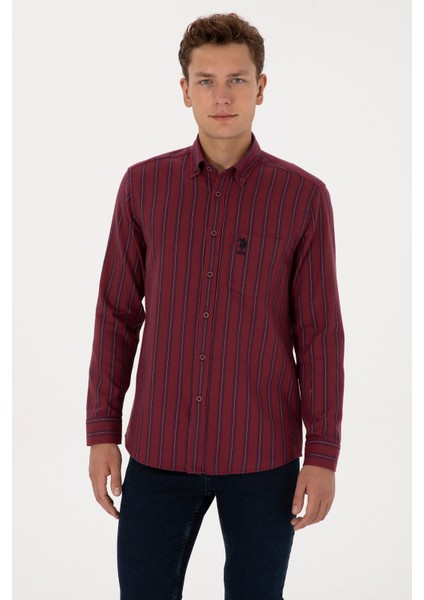 Erkek Bordo Gömlek Desenli 50308505-VR014 modelleri