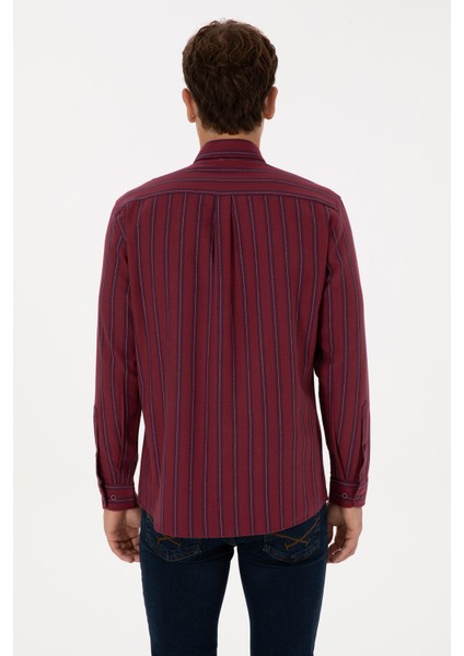 Erkek Bordo Gömlek Desenli 50308505-VR014 indirimleri