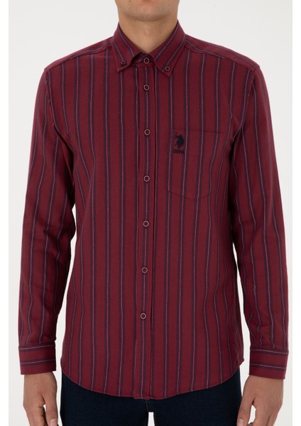 Erkek Bordo Gömlek Desenli 50308505-VR014