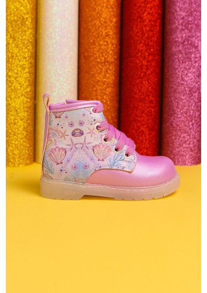 Gifty Lila Deniz Canlısı Baskılı Bağcıklı Işıklı Bebe Bot