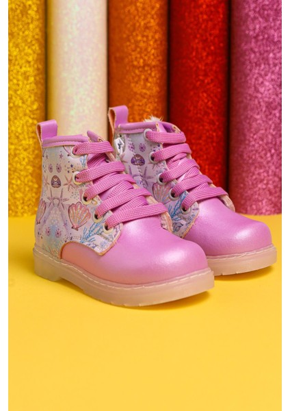 Gifty Lila Deniz Canlısı Baskılı Bağcıklı Işıklı Bebe Bot fiyatları