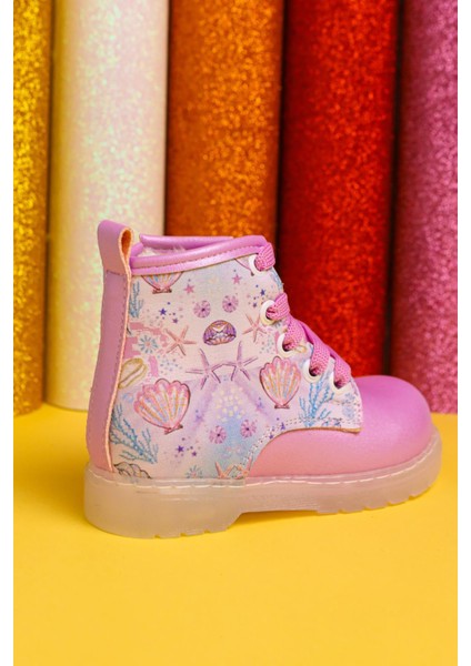 Gifty Lila Deniz Canlısı Baskılı Bağcıklı Işıklı Bebe Bot fırsatları